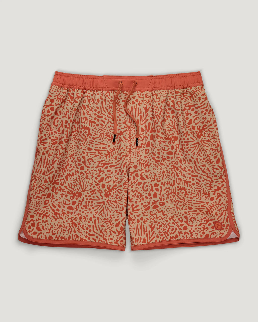 Men's Lined Downshore Trunk - Drifter Print Red Clay