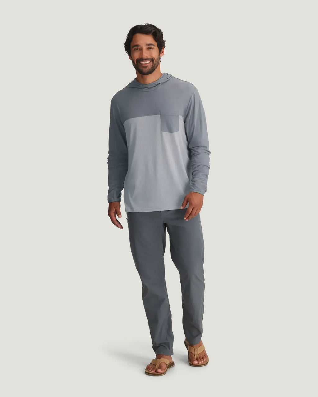 Men's Bamboo Hybrid Hoodie - Slate / Aspen Grey