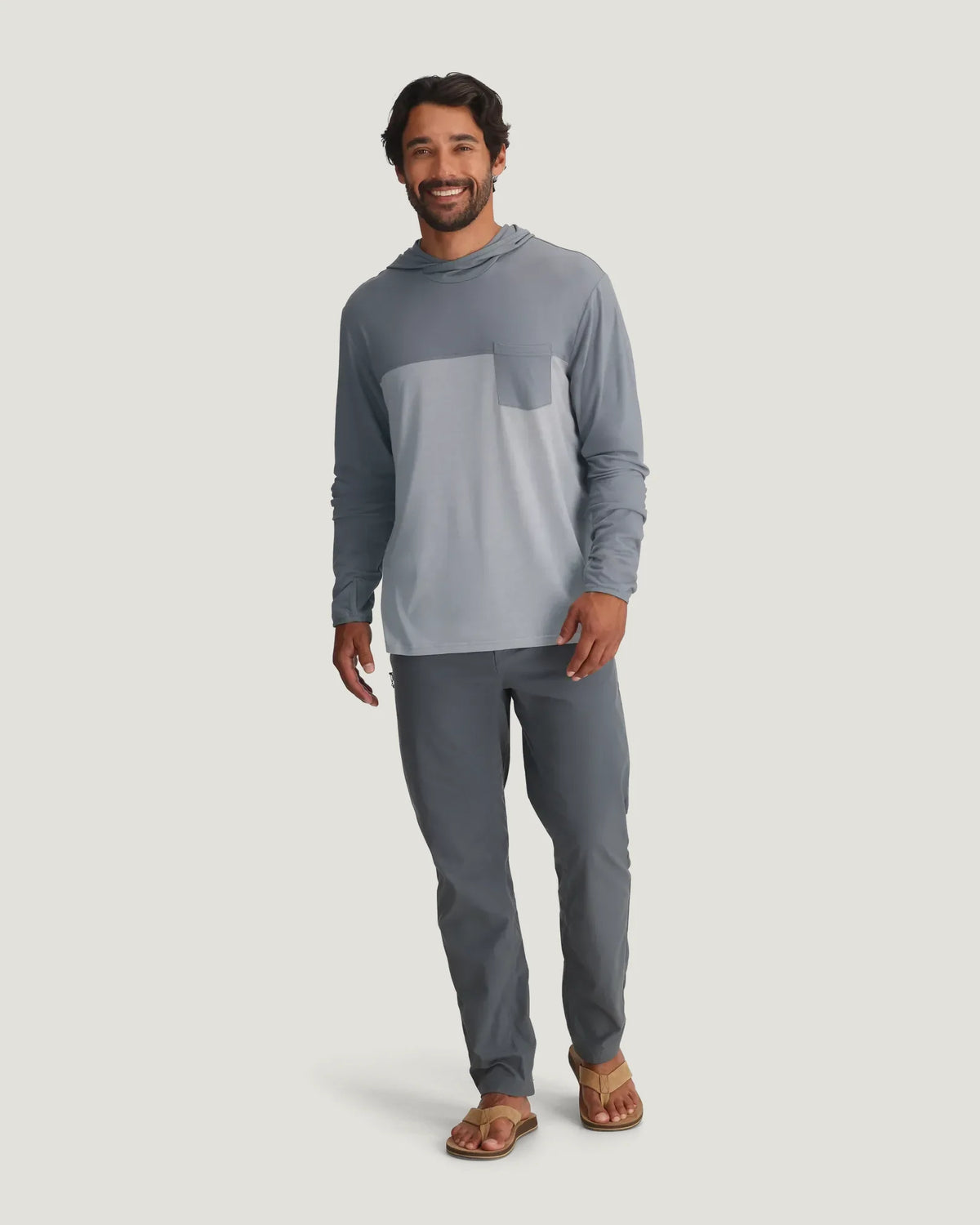 Men's Bamboo Hybrid Hoodie - Slate / Aspen Grey