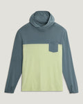 Men's Bamboo Hybrid Hoodie - Stormy Sea / Lime