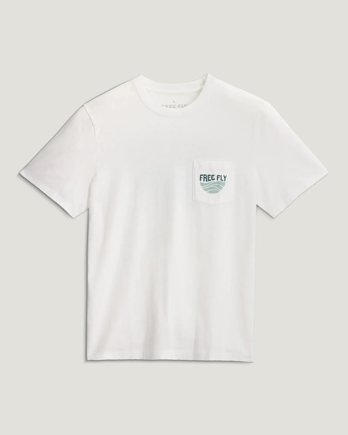 Blue Edge Pocket Tee - Bright White