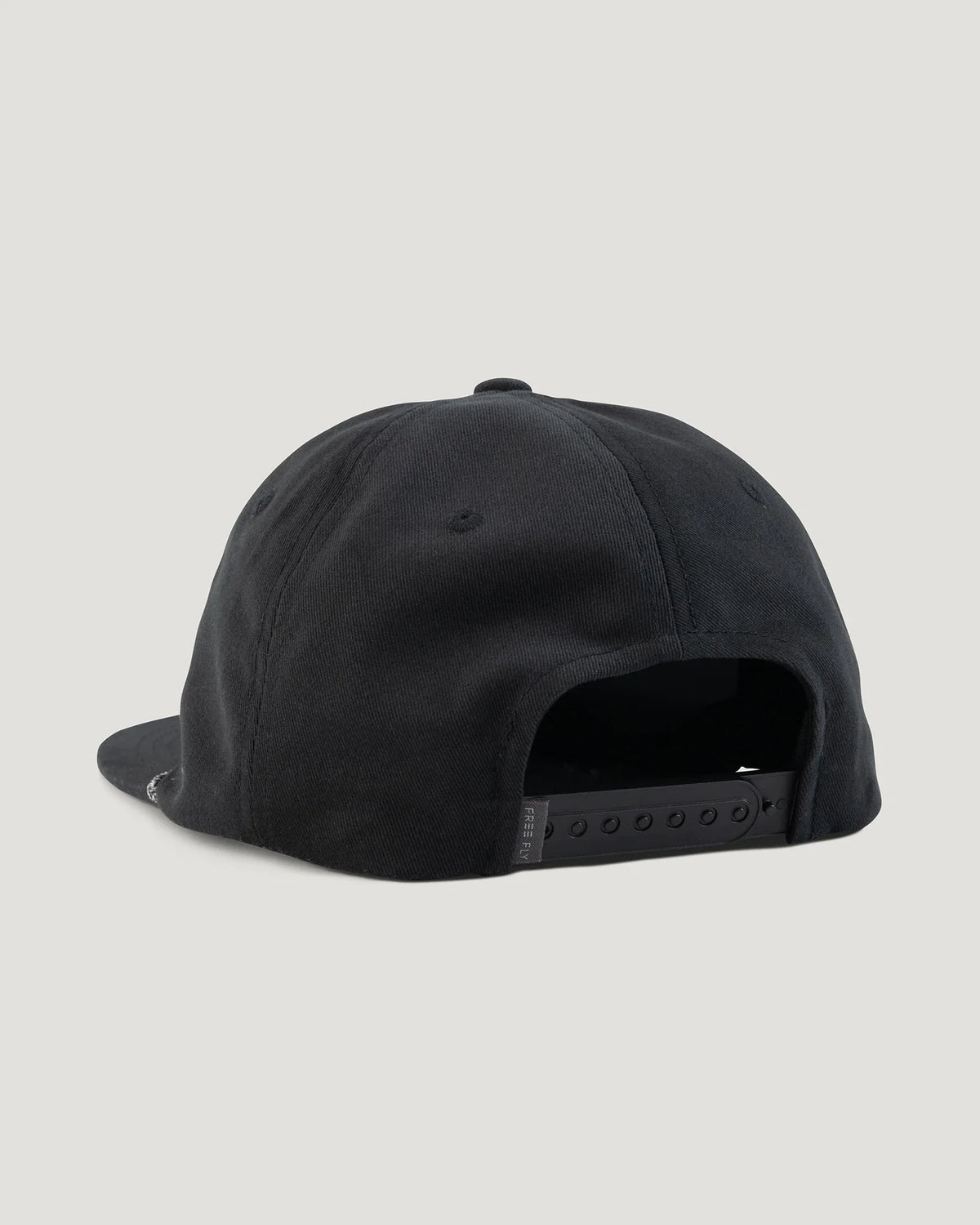 Retro Script Flat Brim Hat - Black
