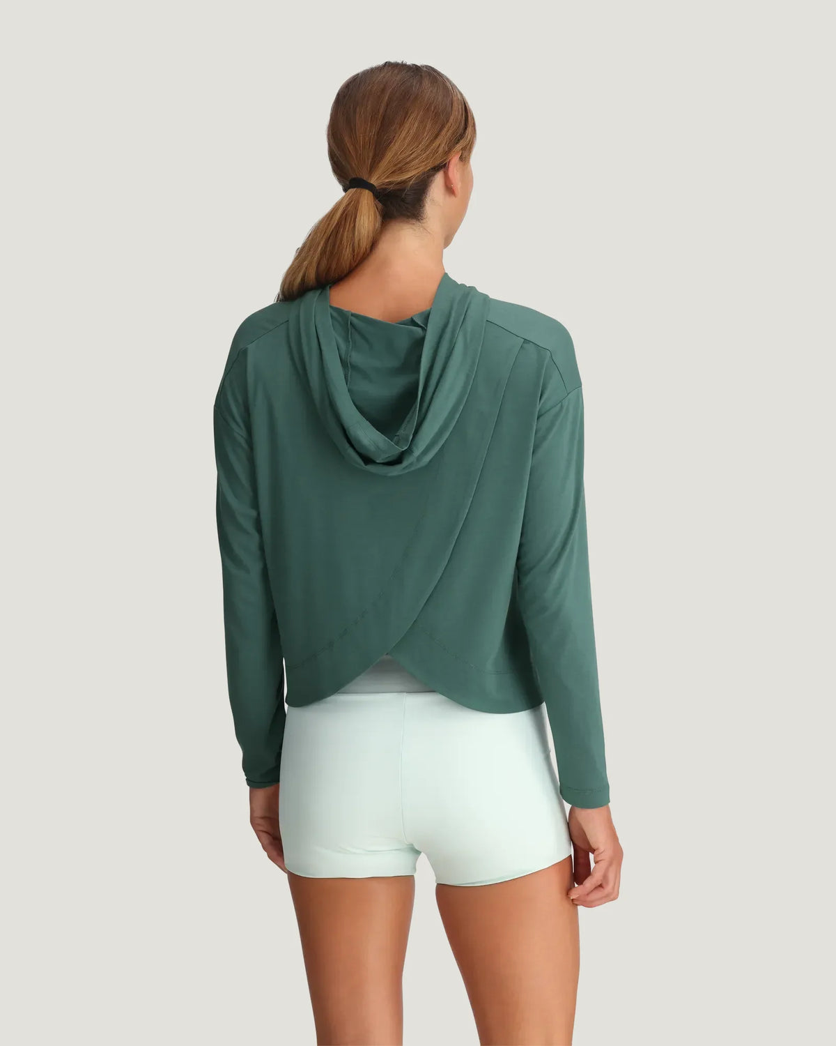 Women's Bamboo Shade Crossover Hoodie - Sea Pine