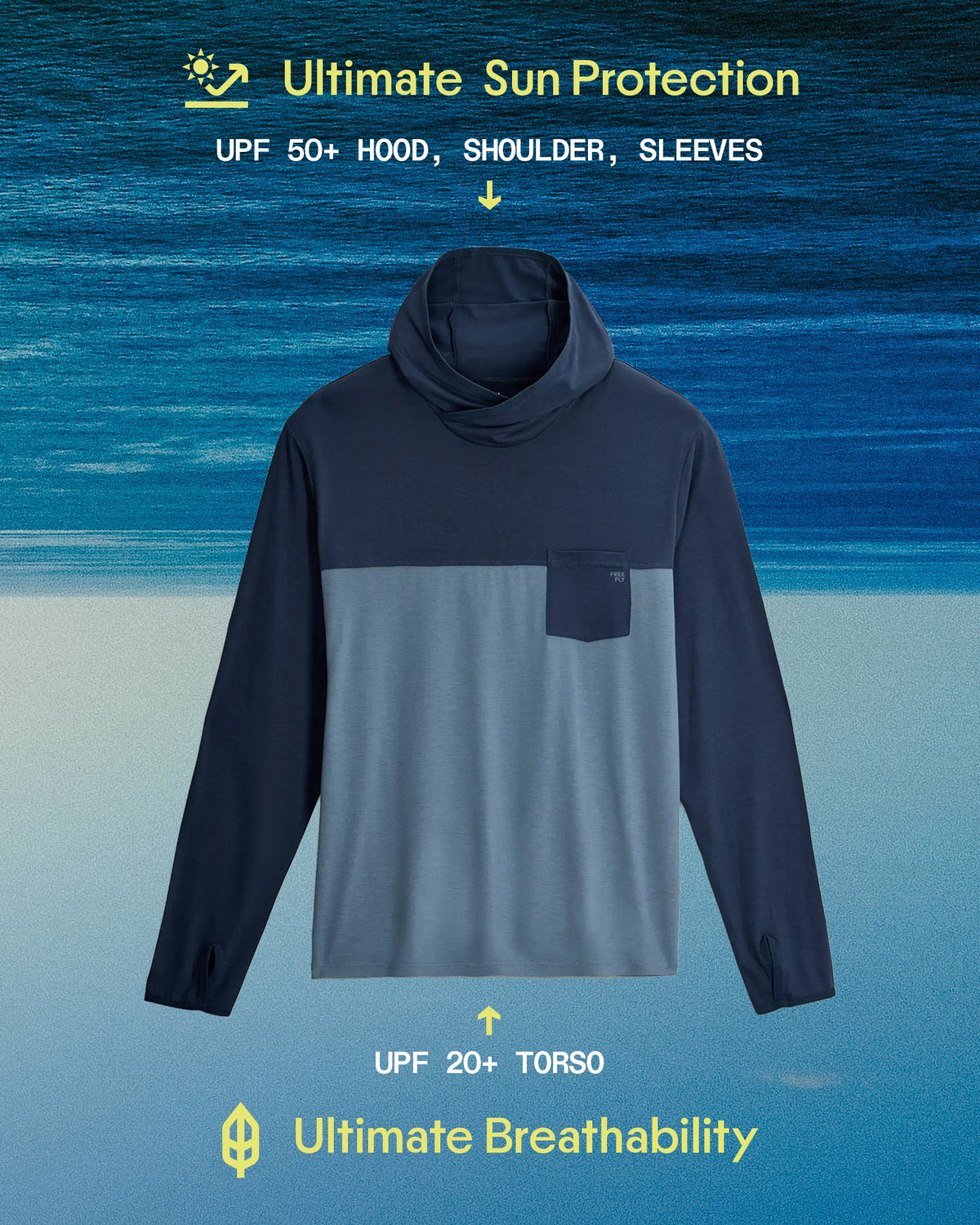 Men's Bamboo Hybrid Hoodie - Slate / Aspen Grey