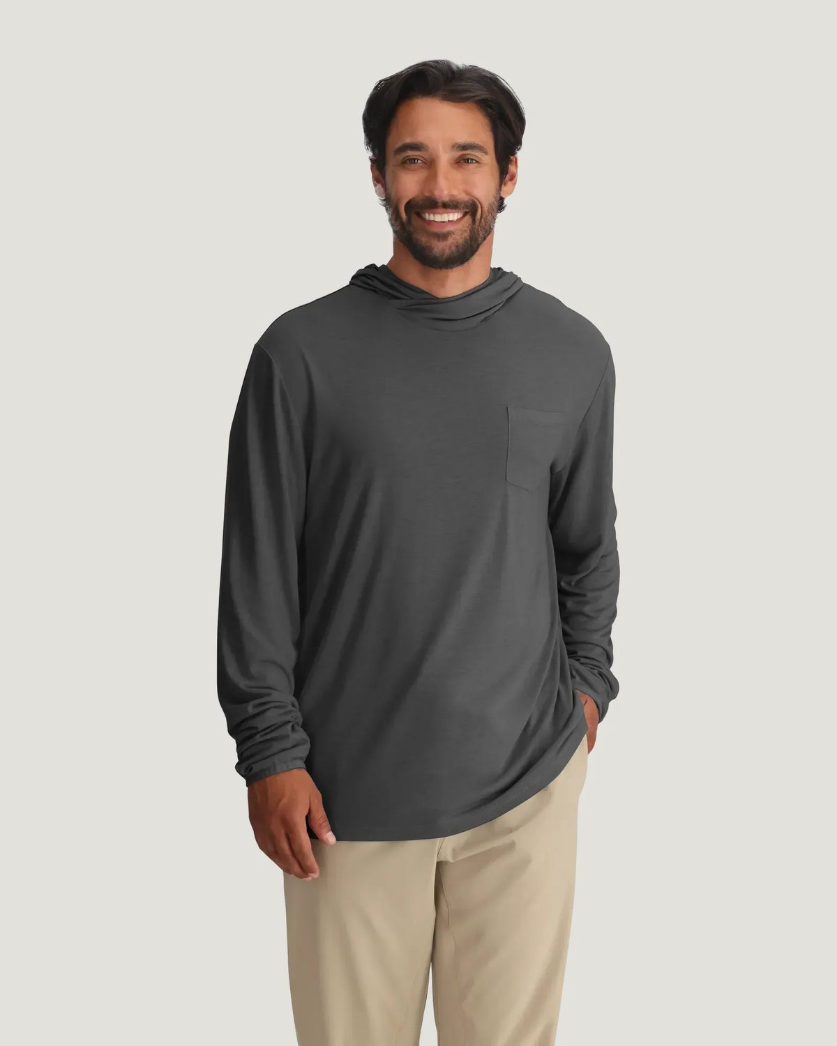 Men's Bamboo Lightweight Hoodie - Anthracite