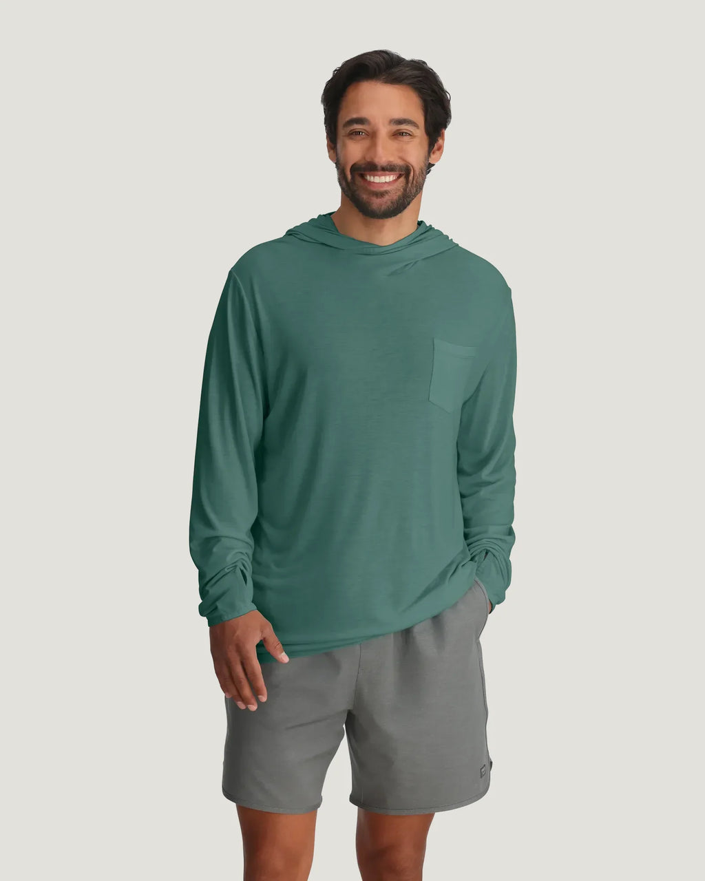 Men's Bamboo Lightweight Hoodie - Sea Pine