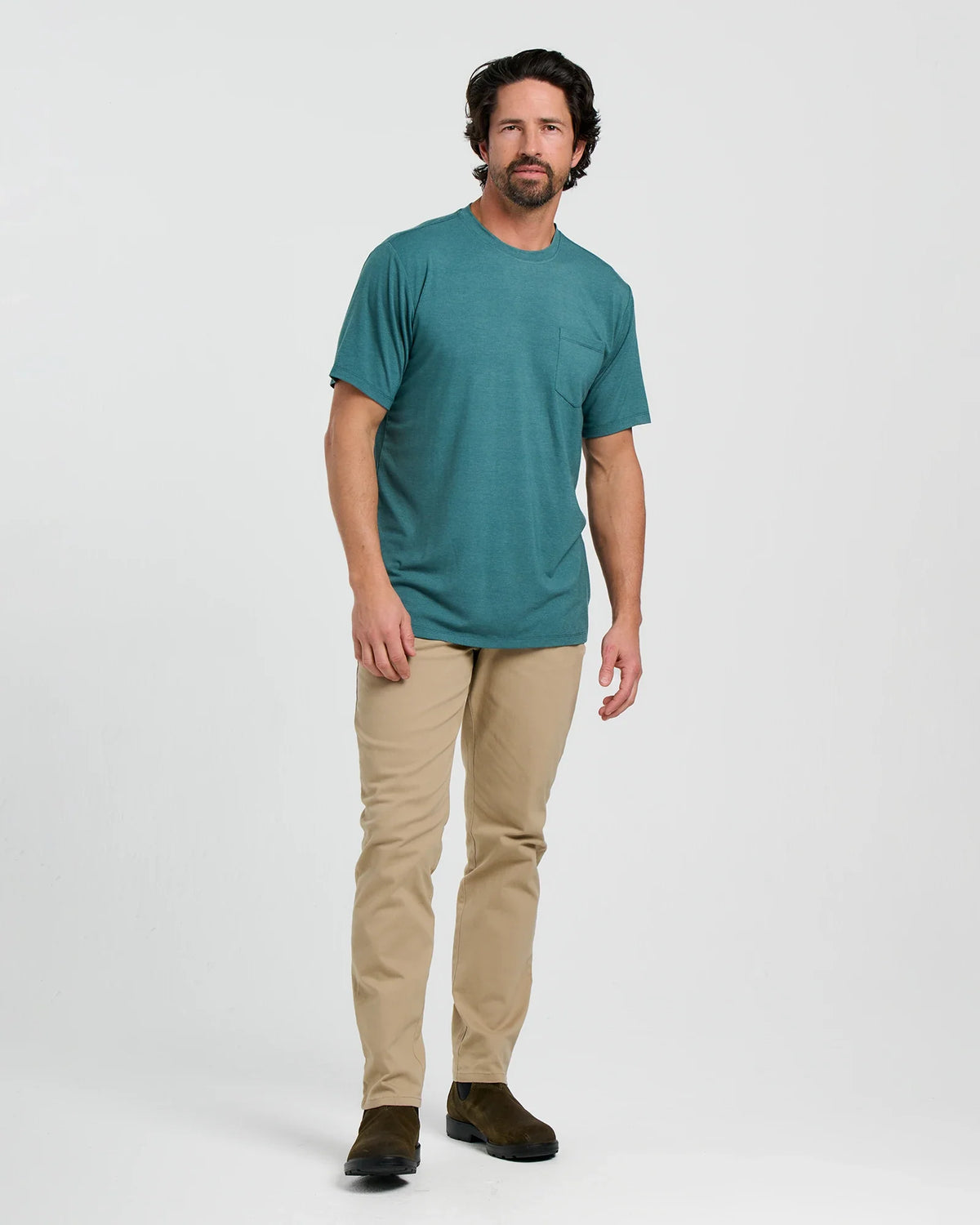 Men's Bamboo Flex Pocket Tee - Heather Sea Pine