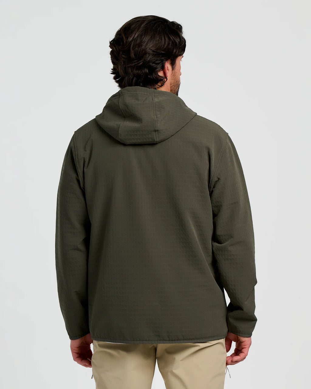 Men's Gridback Fleece Anorak Hoodie - Dark Forest