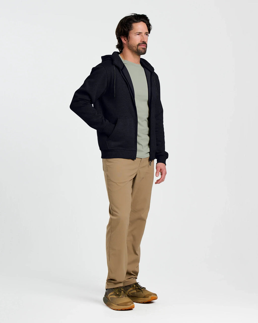 Men's Bamboo Northcoast Fleece Full Zip Hoodie - Black