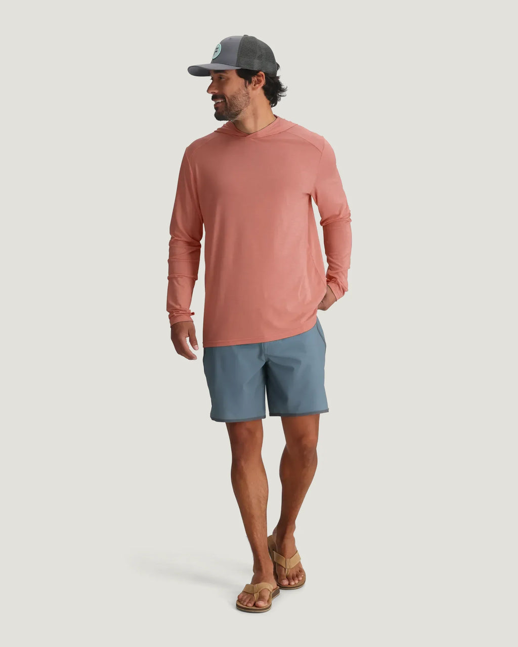 Men's Bamboo Shade Hoodie - Heather Red Clay