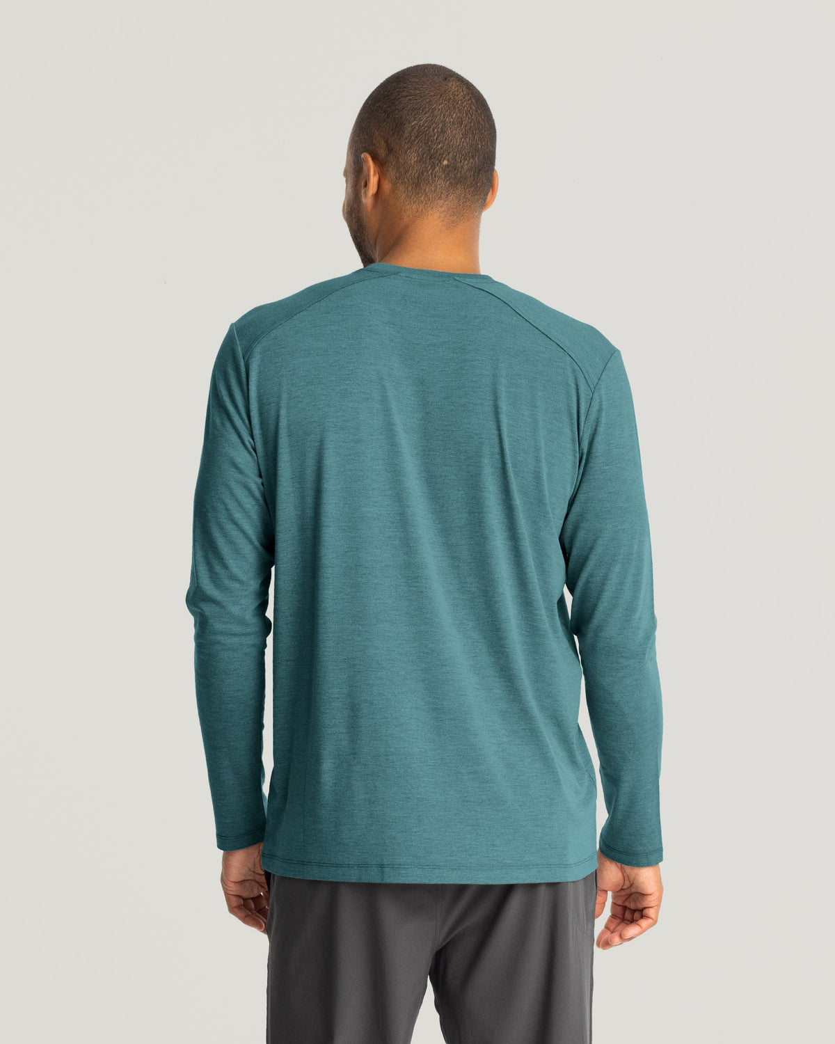 Men's Bamboo Shade Long Sleeve - Heather Sea Pine