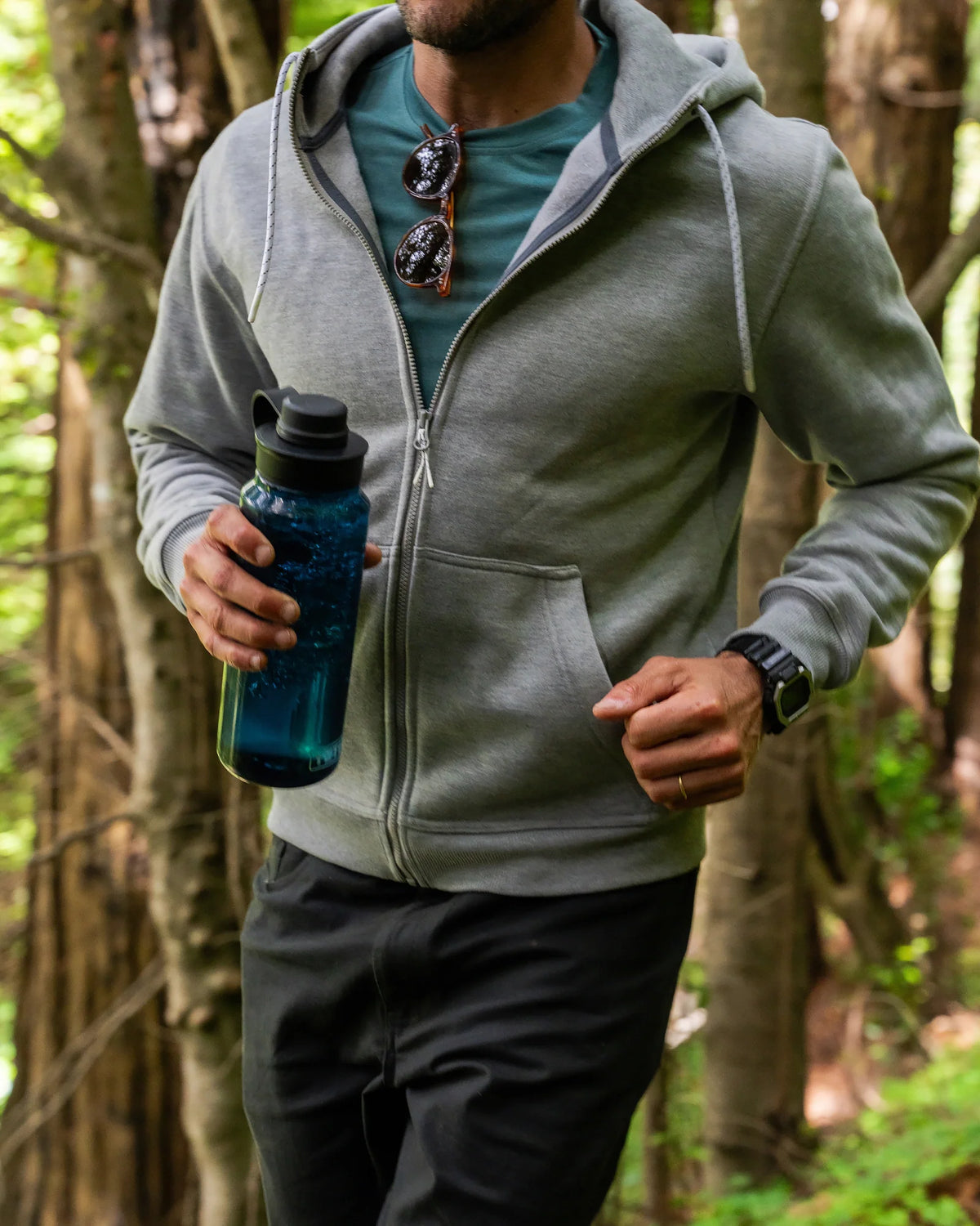 Men's Bamboo Northcoast Fleece Full Zip Hoodie - Black