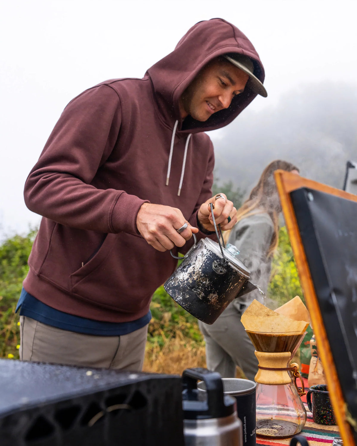Men's Bamboo Northcoast Fleece Pullover Hoodie - Black