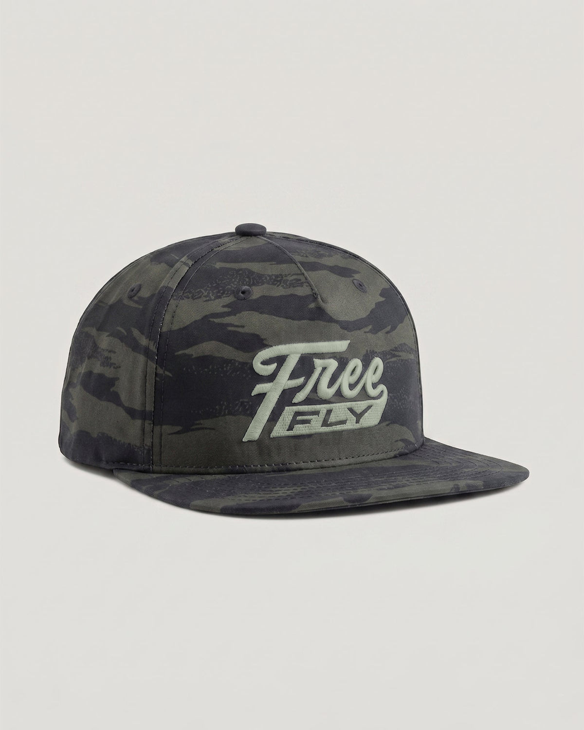 Retro Script Flat Brim Hat - Hydro Mist Camo Dark Forest