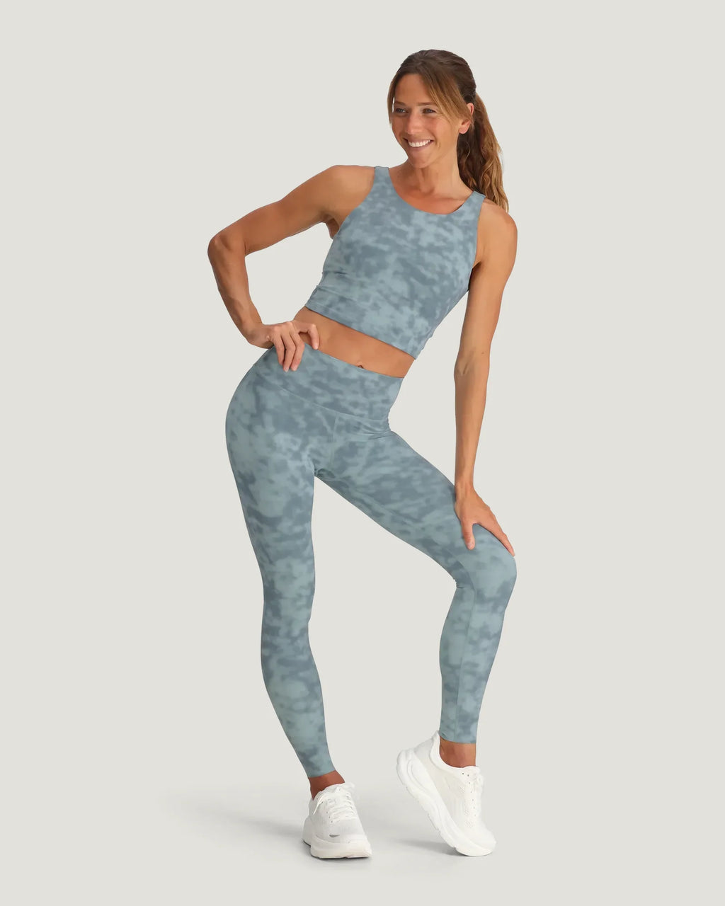 Women's All Day Pocket Legging - Surf Washed Print Ocean Mist