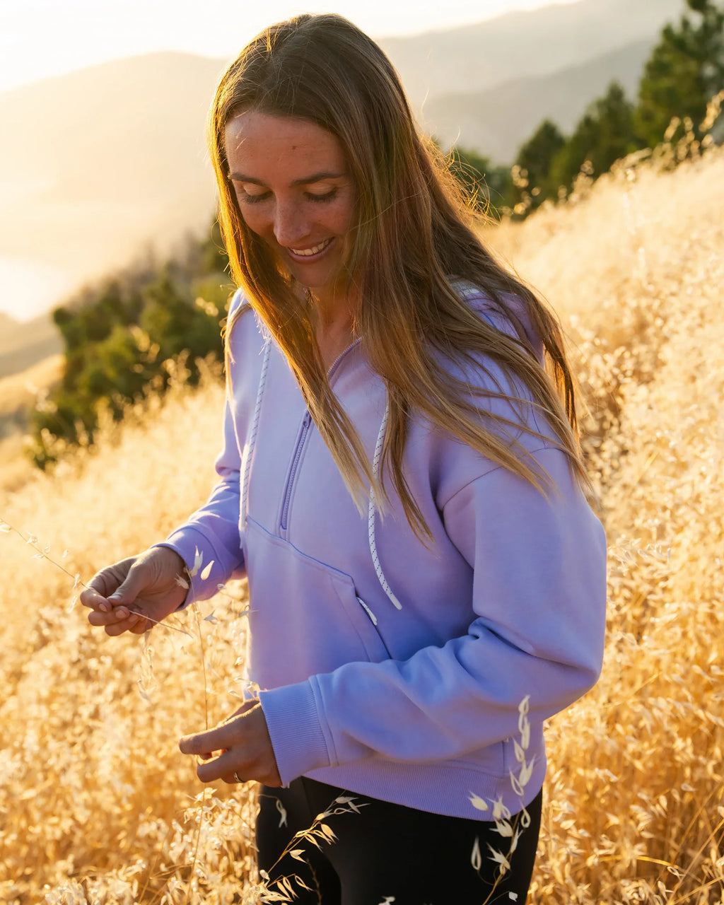 Women's Bamboo Northcoast Fleece Anorak - Bright Lavender