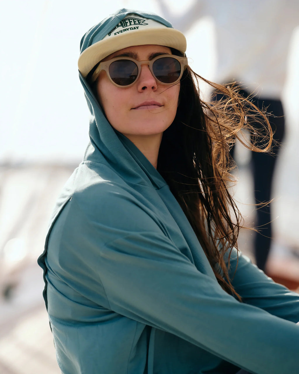Women's Bamboo Shade Crossover Hoodie - Sea Pine