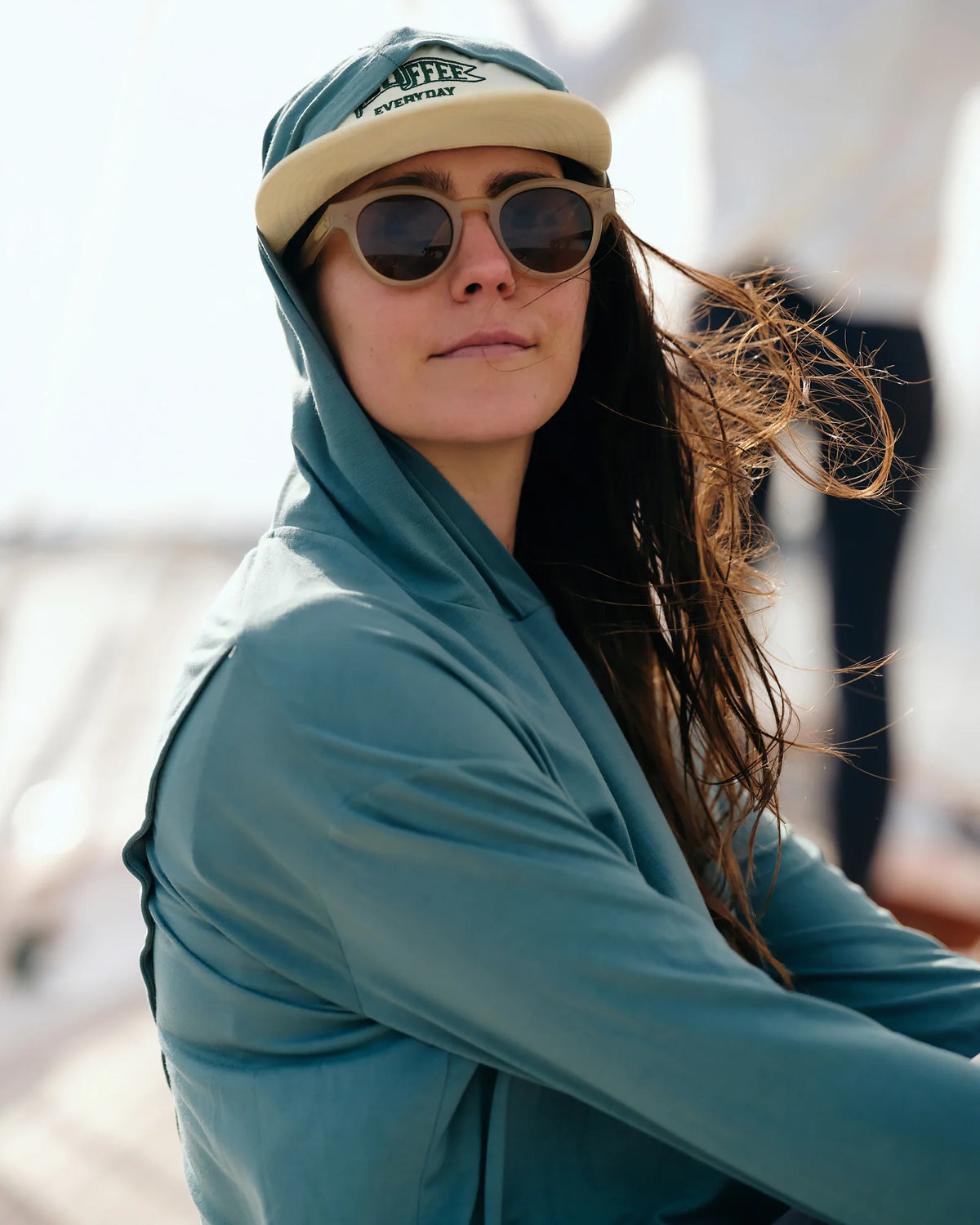 Women's Bamboo Shade Crossover Hoodie - Sea Pine