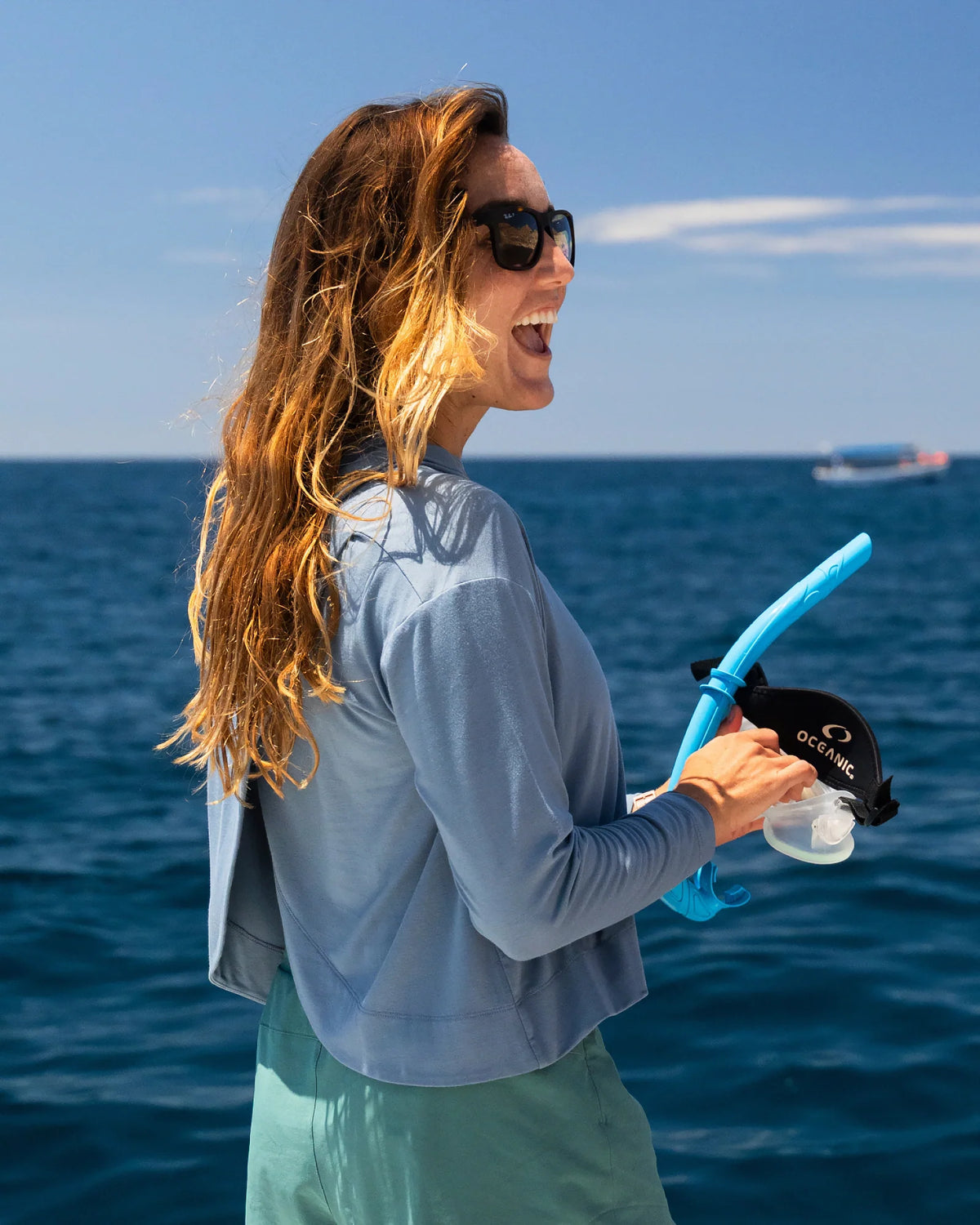 Women's Bamboo Shade Crossover Hoodie - Sea Pine