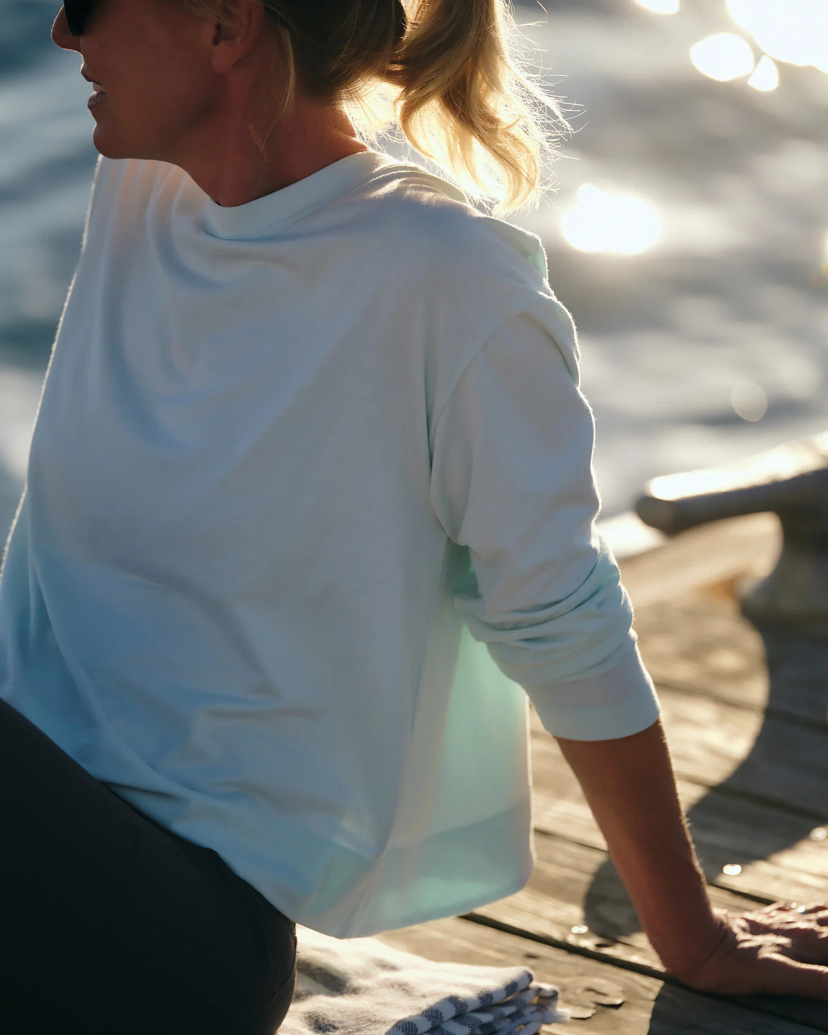 Women's Bamboo Shade Crossover Long Sleeve - Tropic Sea
