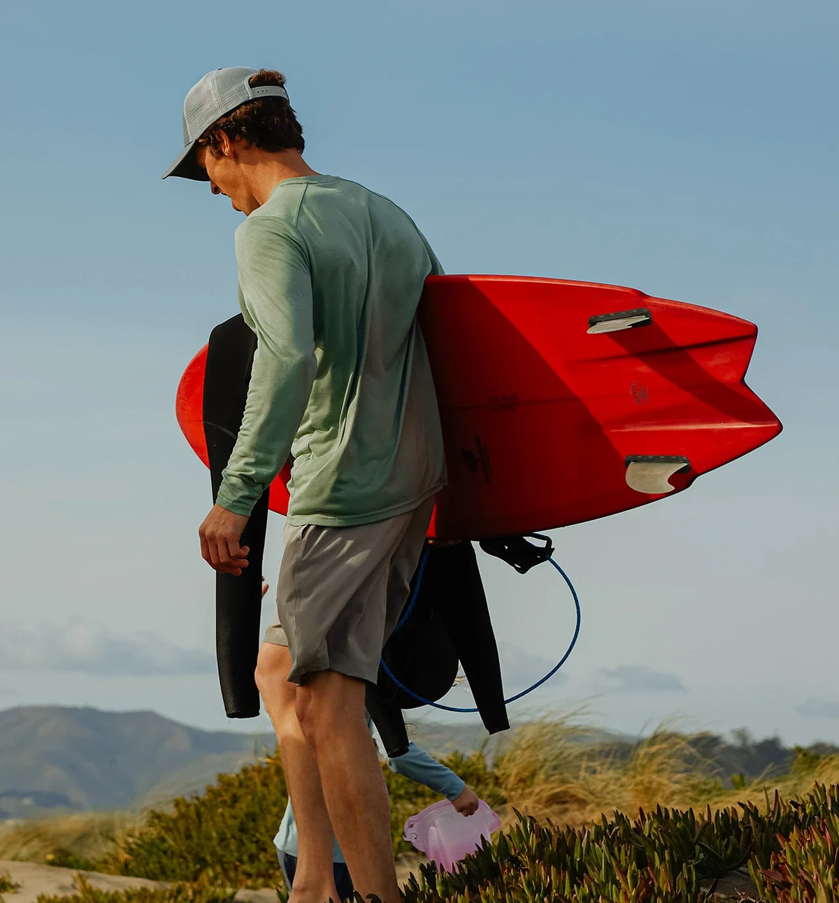 Men's Bamboo Shade Long Sleeve - Heather Sea Pine